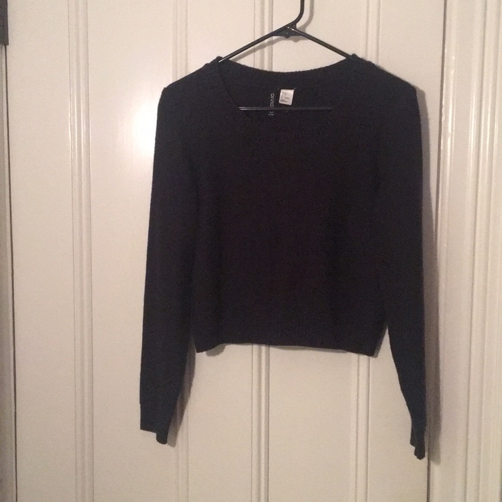 Cropped black sweater